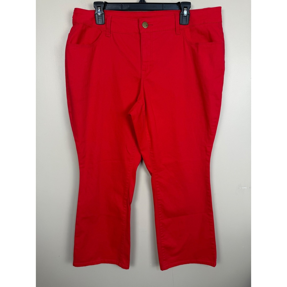 Faded Glory Womens Red Stretch Straight Leg Pants Size 18WP Petite Plus